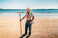 Geoff Ward. Sand Artist. Torquay. 2015