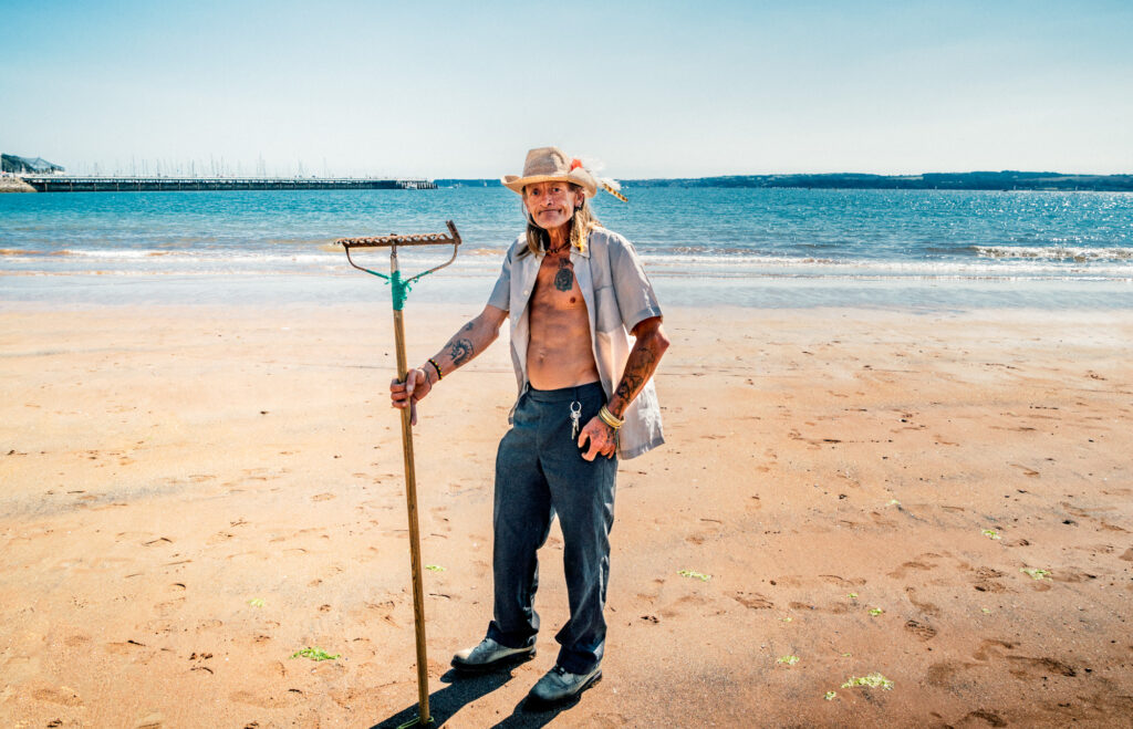 Geoff Ward. Sand Artist. Torquay. 2015